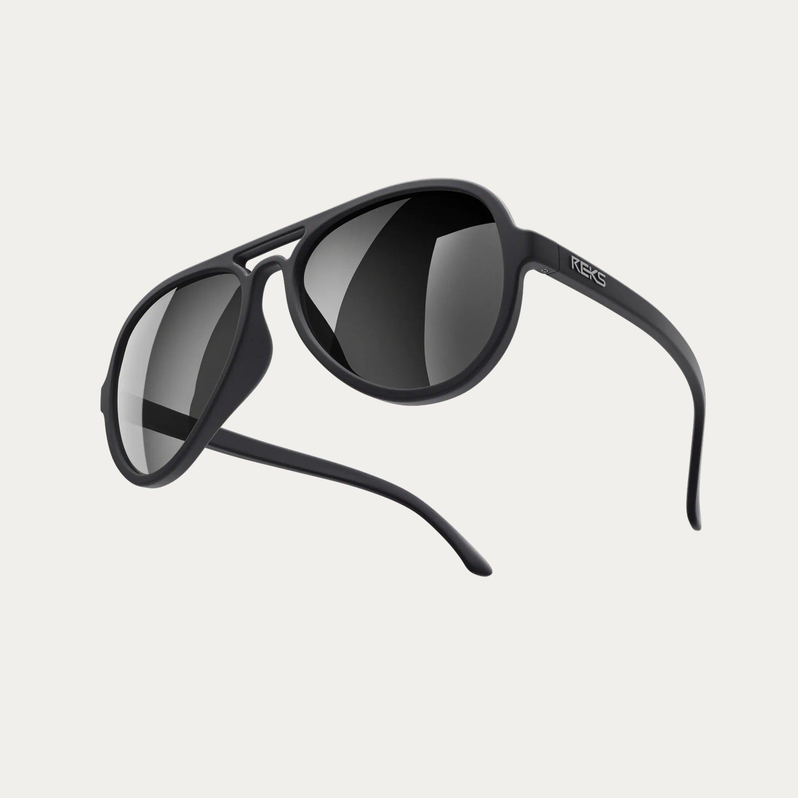 Reks | Aviator Prescription Polarized Polycarbonate Sunglasses Solid Brown Black Mirror