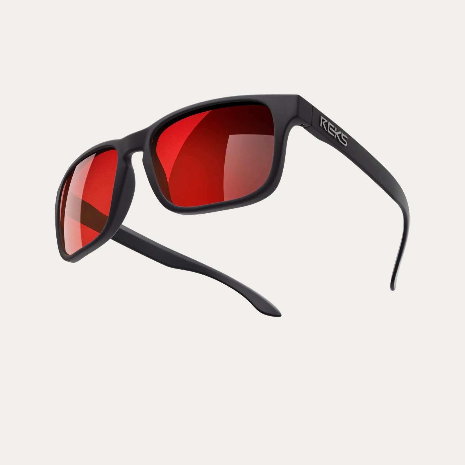 REKS Polarized Unbreakable SEAFARER Sunglasses, Black Frame,  Black-Red Mirror Lens : Clothing, Shoes & Jewelry