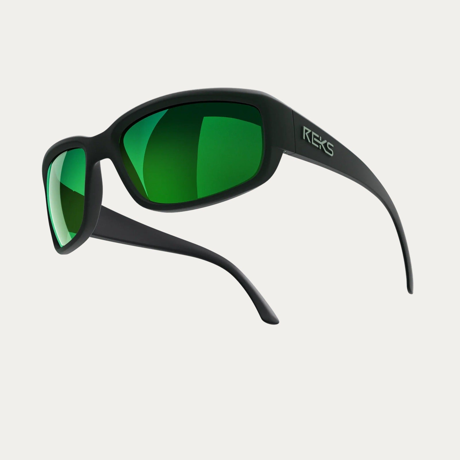 Reks | Wrap Around Polycarbonate Sunglasses Green Mirror