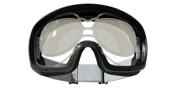 Prescription insert designed for ski goggles with a clear lens