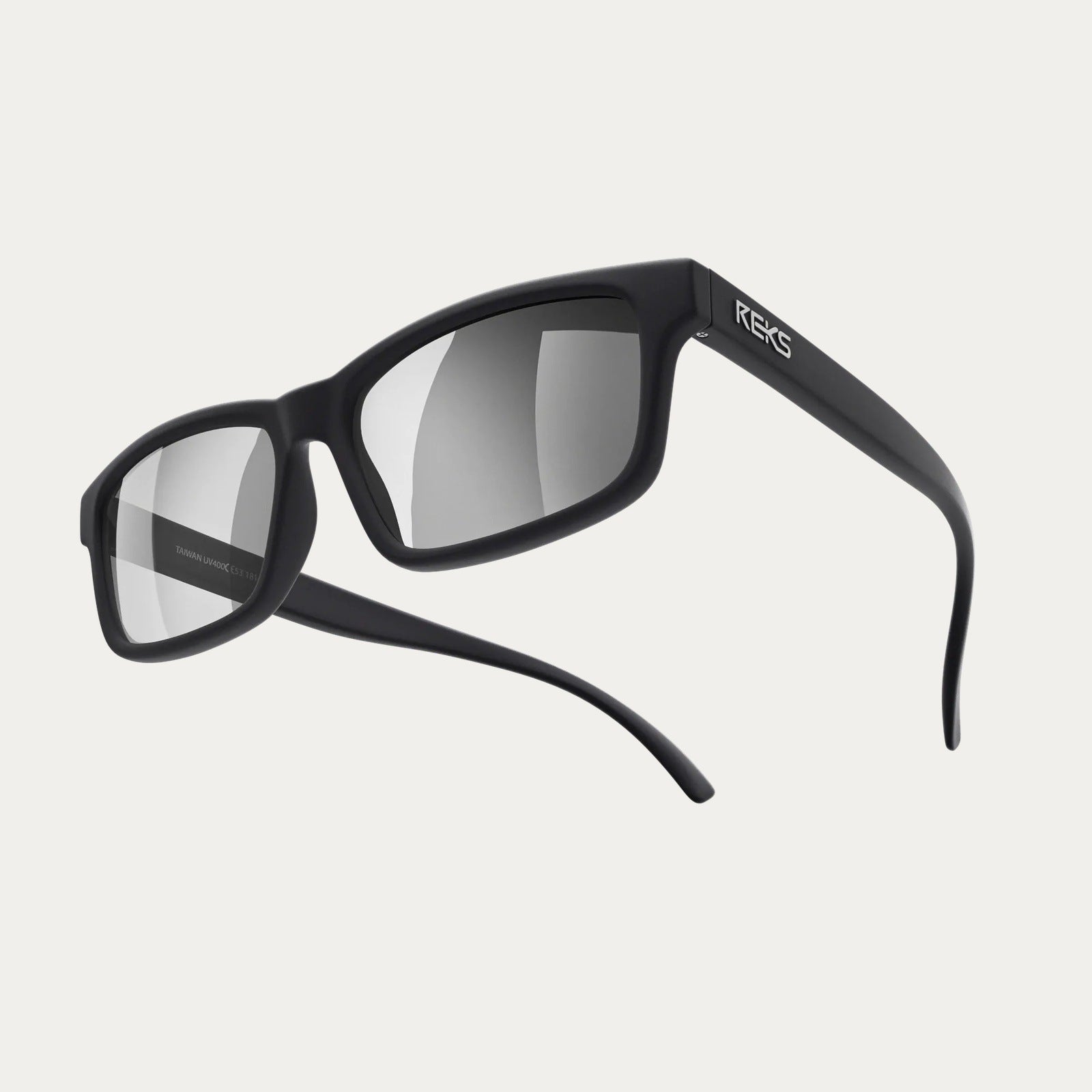 Reks | Rectangle Trivex Polarized Prescription Sunglasses Solid Brown Silver Mirror