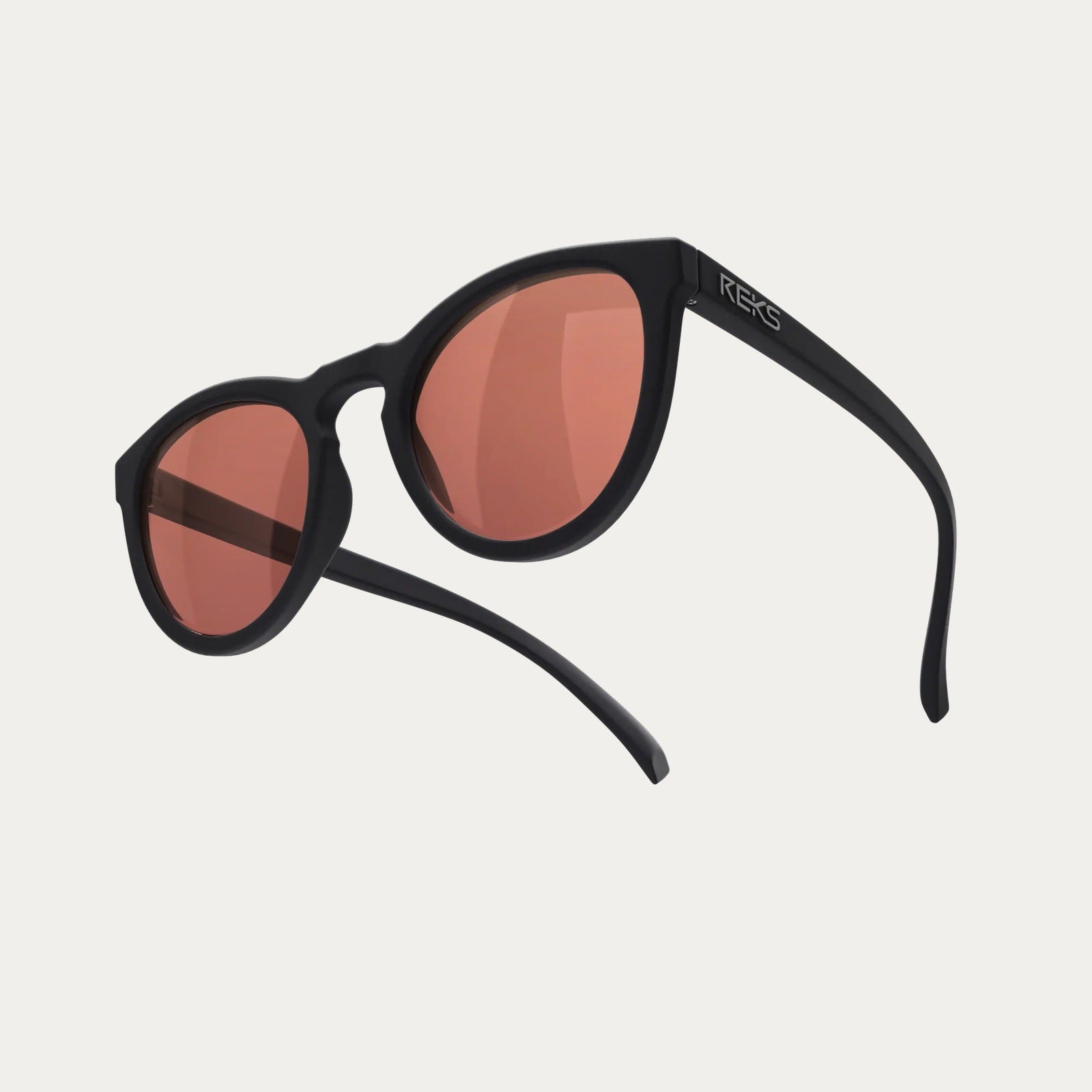 Reks | Round Polarized Polycarbonate Sunglasses Rose-Amber