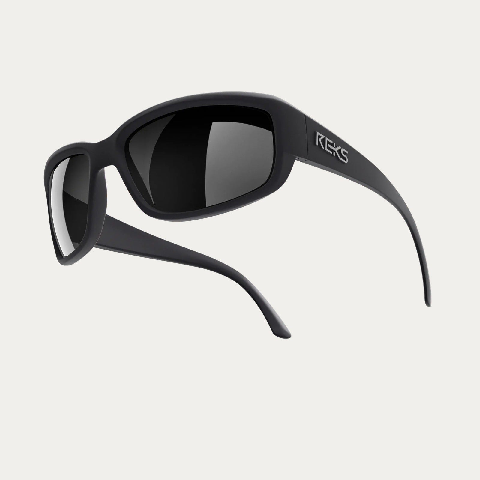 Reks | Wrap Around Trivex Polarized Prescription Sunglasses Solid Smoke Black Mirror
