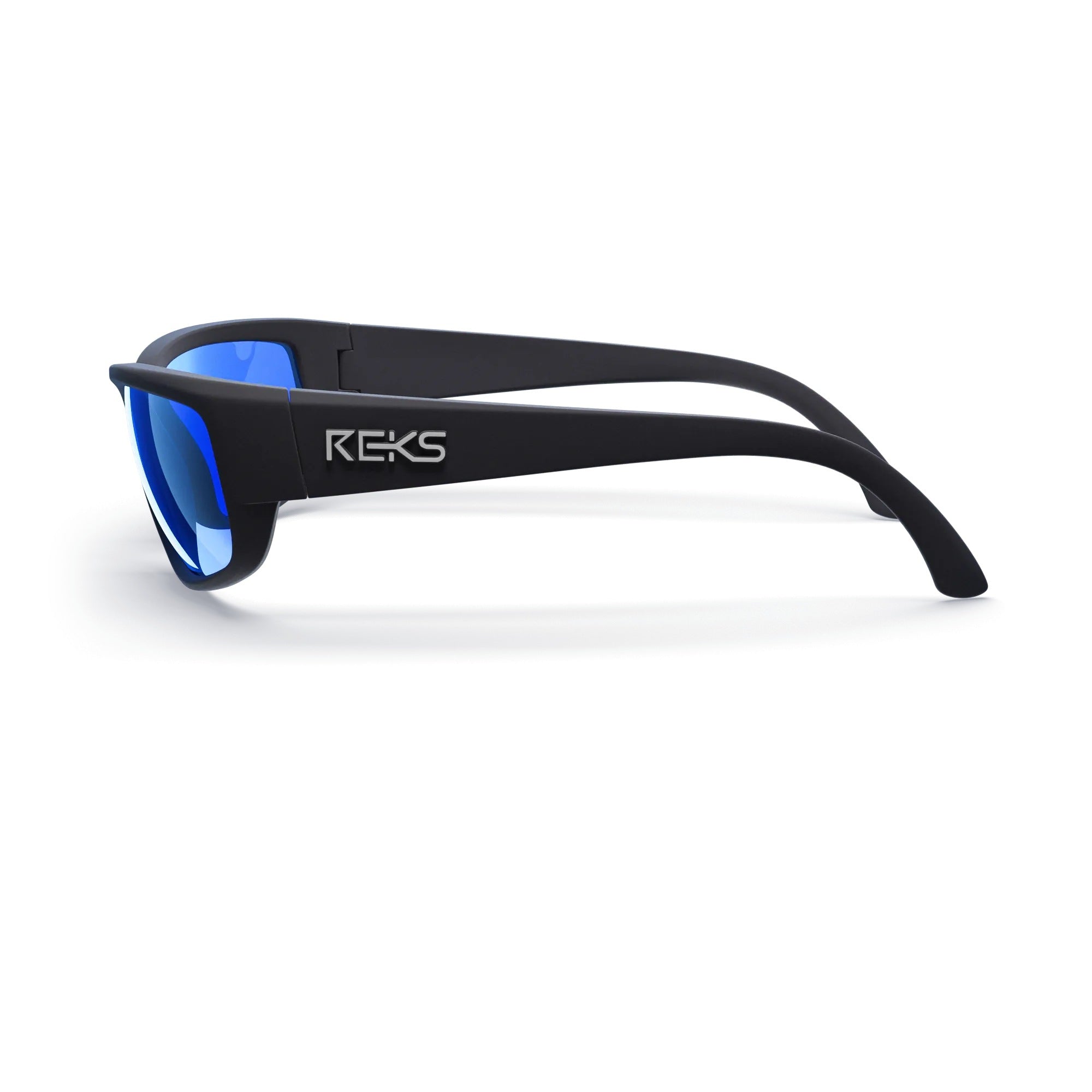 Wrap Around Polarized Polycarbonate Sunglasses Blue Mirror