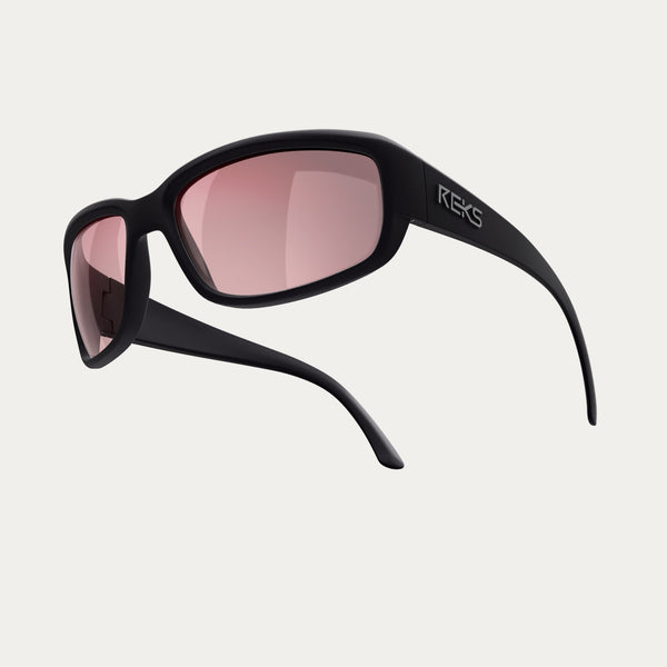 REKS Polarized Unbreakable WRAP AROUND Sunglasses, Black Frame