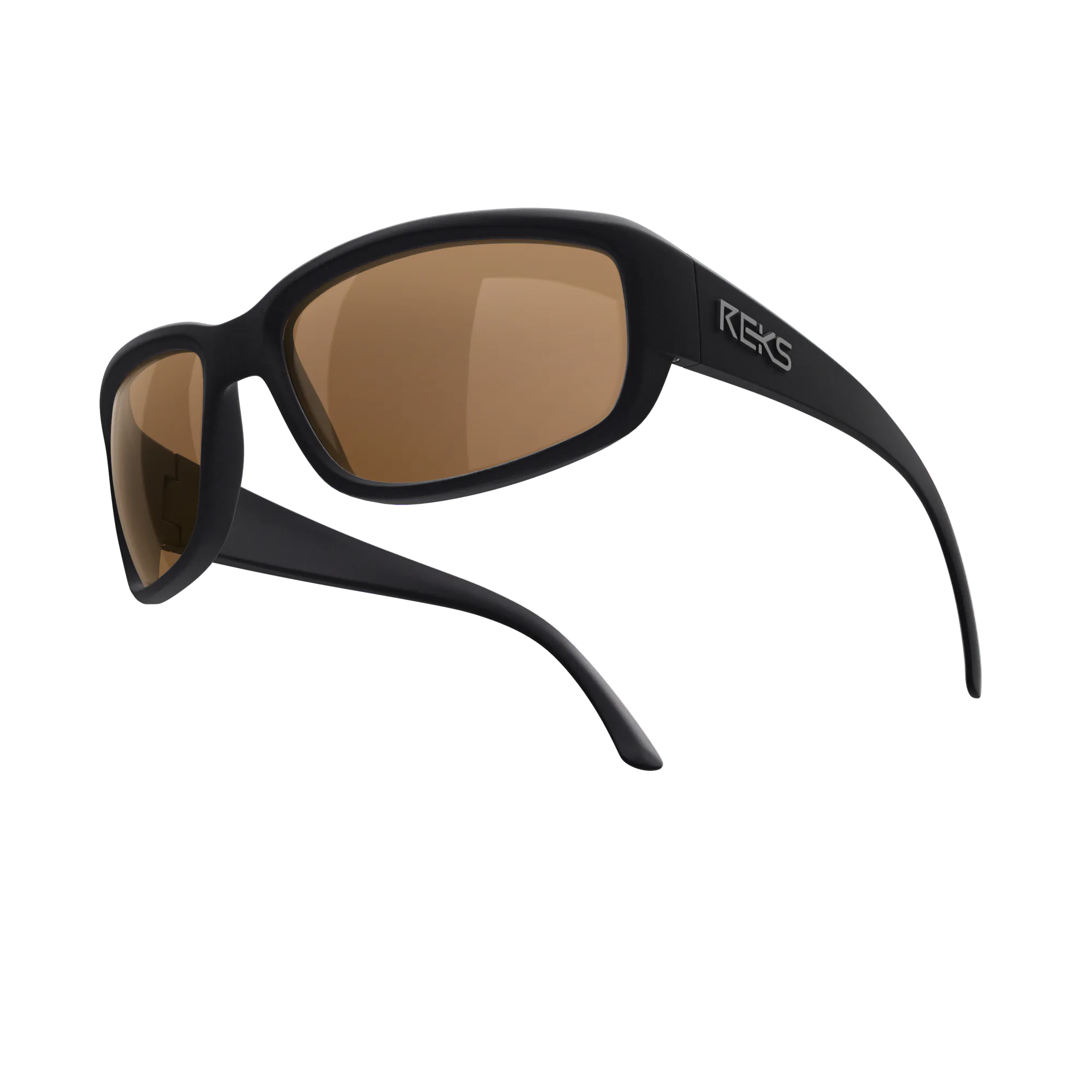 REKS Polarized Unbreakable WRAP AROUND Sunglasses, Black Frame
